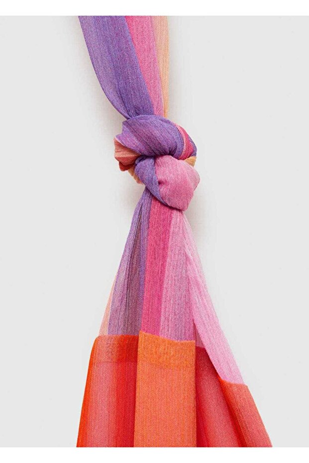 Desenli düğümlü elbise - 4