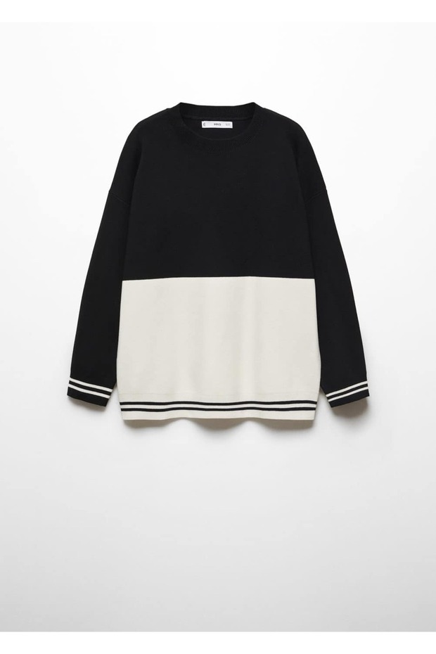 Zweifarbiger Strickpullover - 3