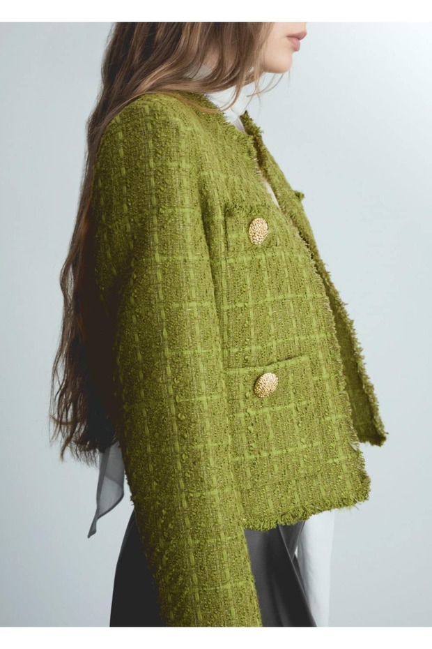 Düğmeleri taşlı tüvit ceket - 6