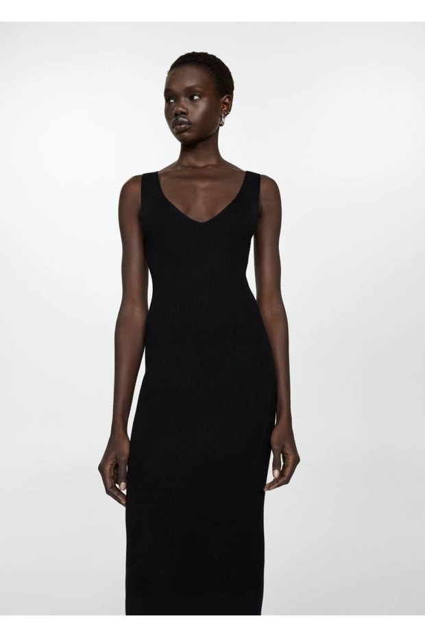 Askılı Triko Elbise - 1