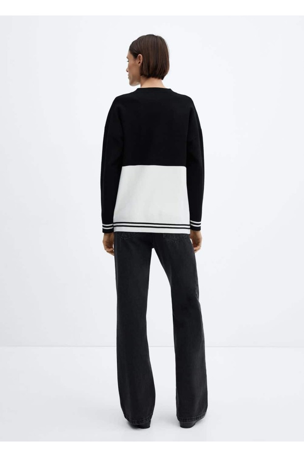 Zweifarbiger Strickpullover - 4