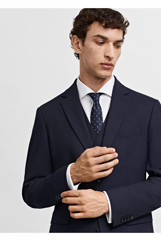 Comfort Strech kumaş dar kesim blazer ceket - 6