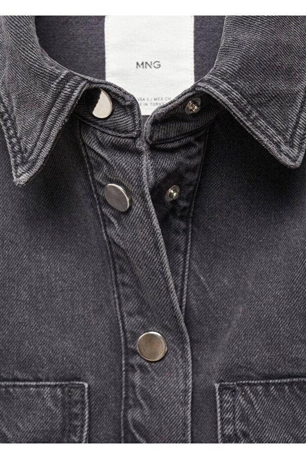 Crop denim yelek - 8