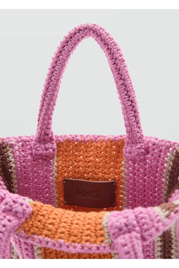 Kroşe shopper çanta - 5