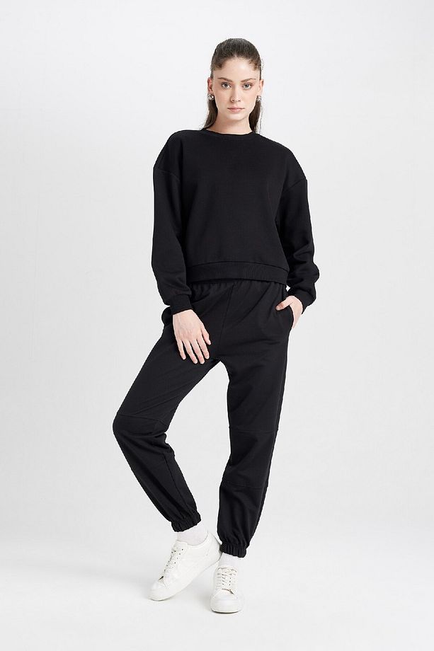 Jogger Eşofman Altı Beli Paçası Lastikli Cepli Uzun Boy Basic Düz D6646ax24wn - 3