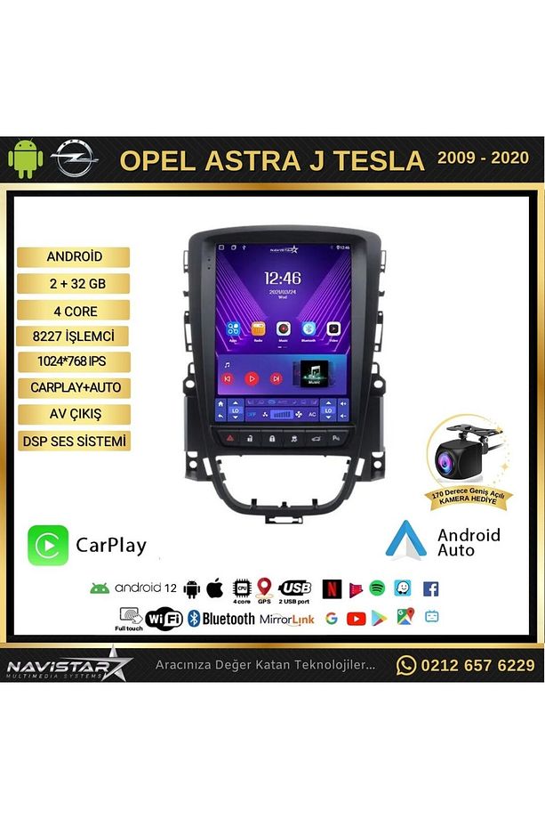 Opel Astra J Tesla Uyumlu Android Multimedya Ekran 10.1 - 2