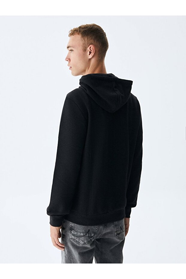 Kapüşonlu Fermuarlı Antrasit Sweatshırt - 3