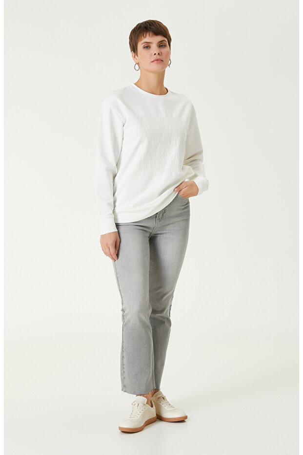 Kırık Beyaz Sweatshirt - 3
