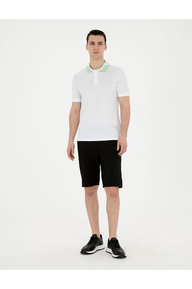 Siyah Regular Fit Örme Şort 50285211-VR046 - 1