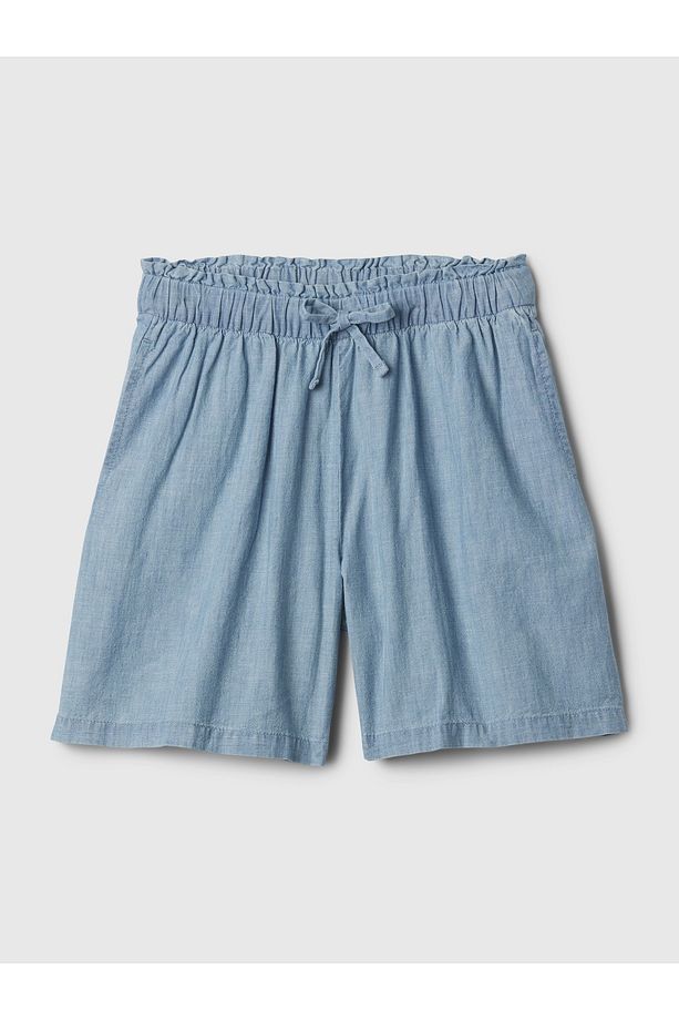 Kız Çocuk Açık Mavi Keten Karışımlı Pull-on Şort - 3