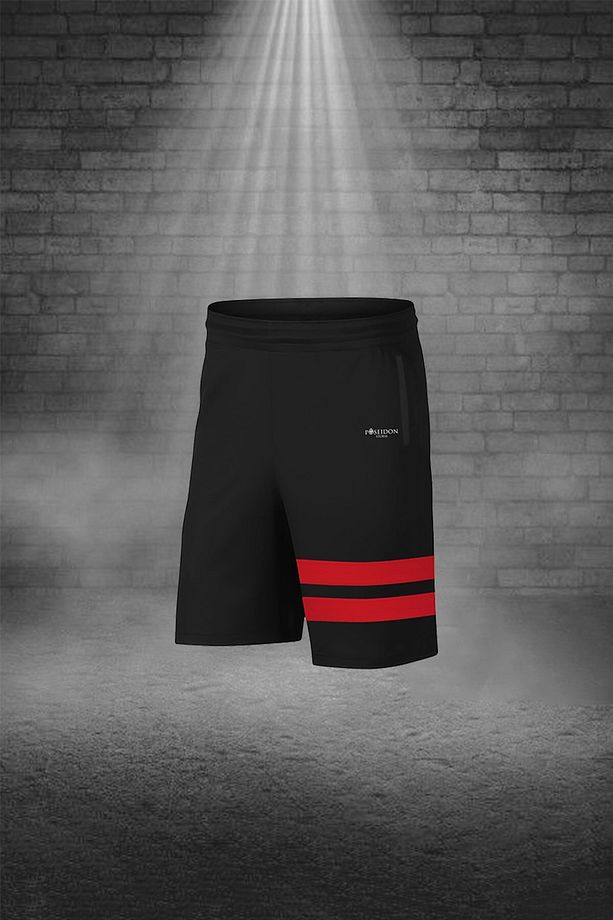Erkek Kırmızı Dri-fit Kumaş Baskısız Yuvarlak Yaka Kısa Kol Tişört Şort Alt Üst Set (S -3XL) - 3