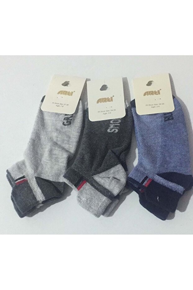 Plus 3 Colorful Boys' Bootie Socks (Colorful)