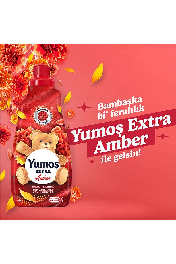 Extra Konsantre Çamaşır Yumuşatıcısı Amber 1440 ml 60 Yıkama 4adet - 4