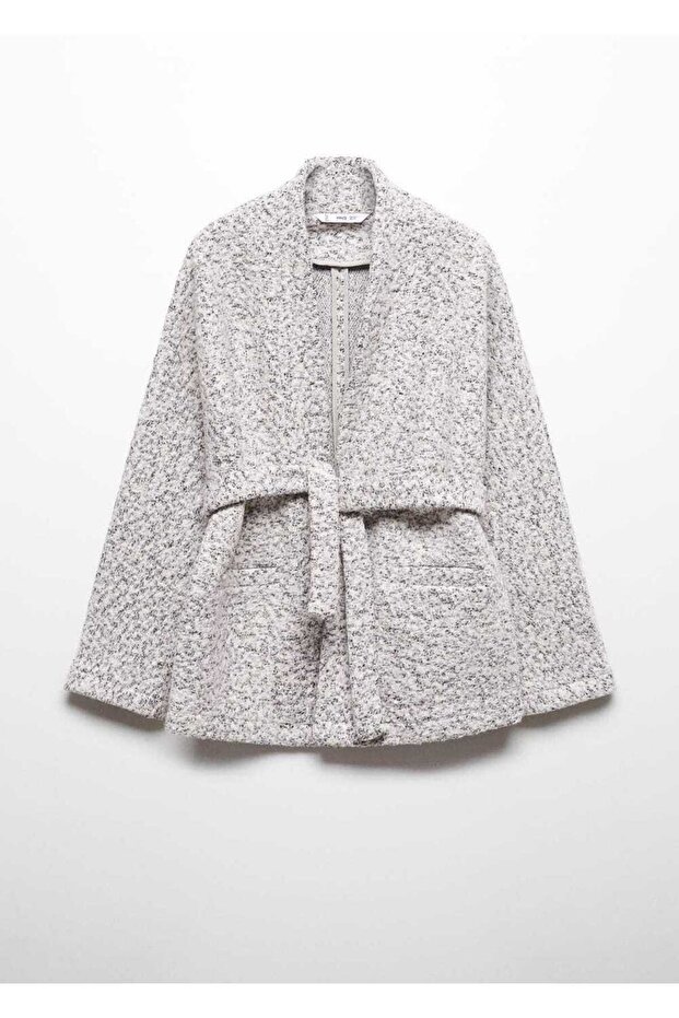 Kemerli yünlü ceket - 3