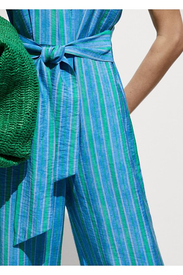 Bağ detaylı gömlek tulum - 6