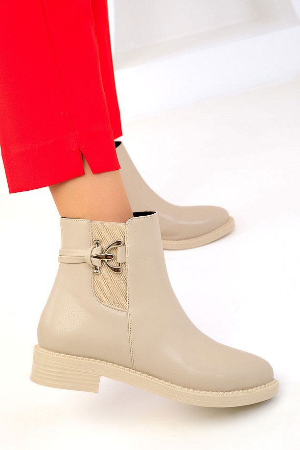 Bej Kadın Bot & Bootie 19585 - 5
