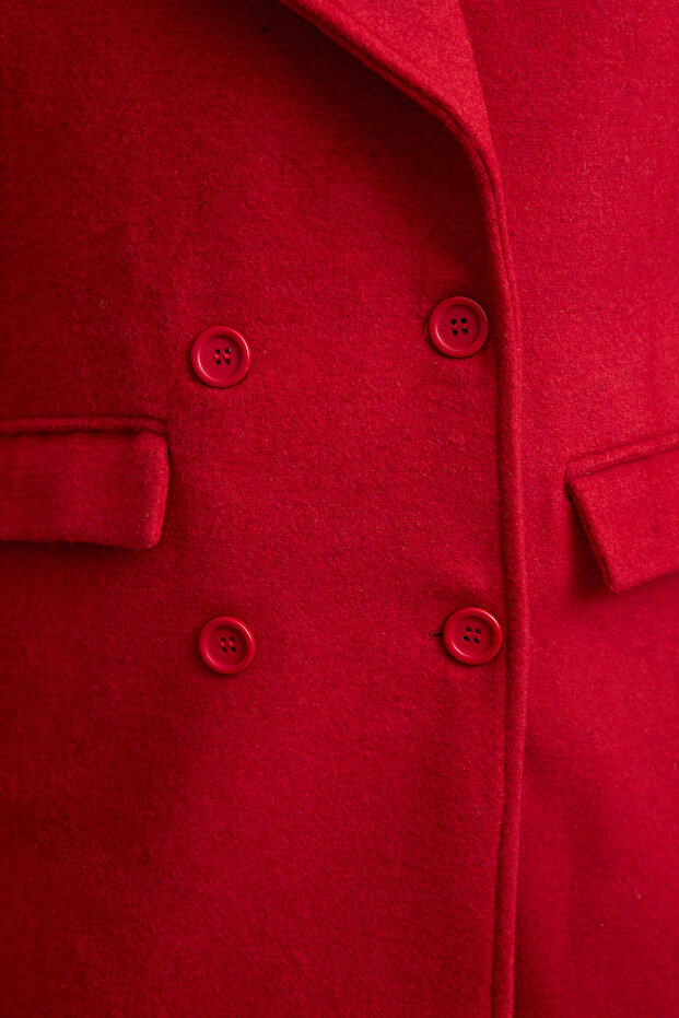 Červený kabát v běžném střihu - Twoaw23kb00029 - 6