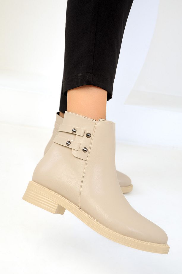 Bej Kadın Bot & Bootie 19589 - 1
