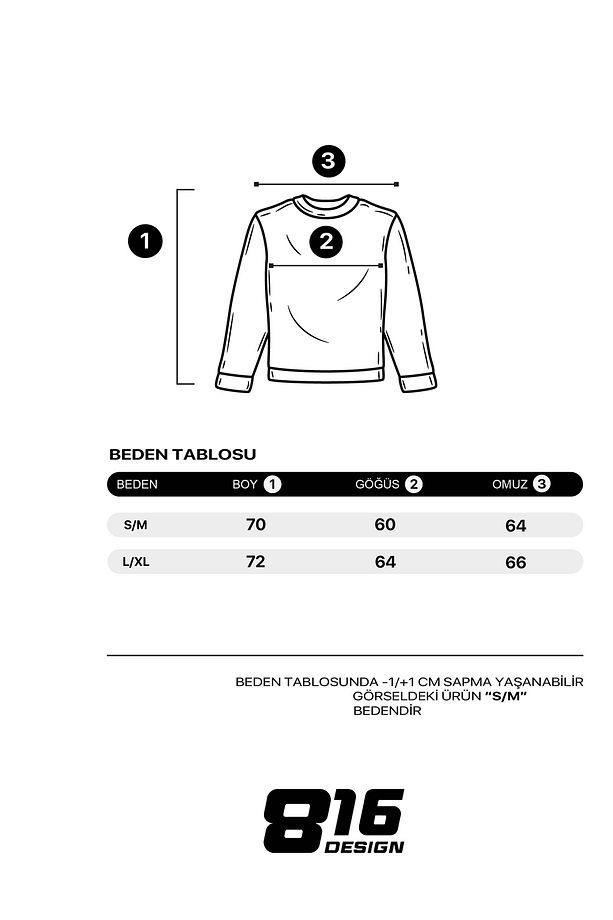 Kapüşonsuz Basic Oversize Unisex Siyah Sweatshirt - 4