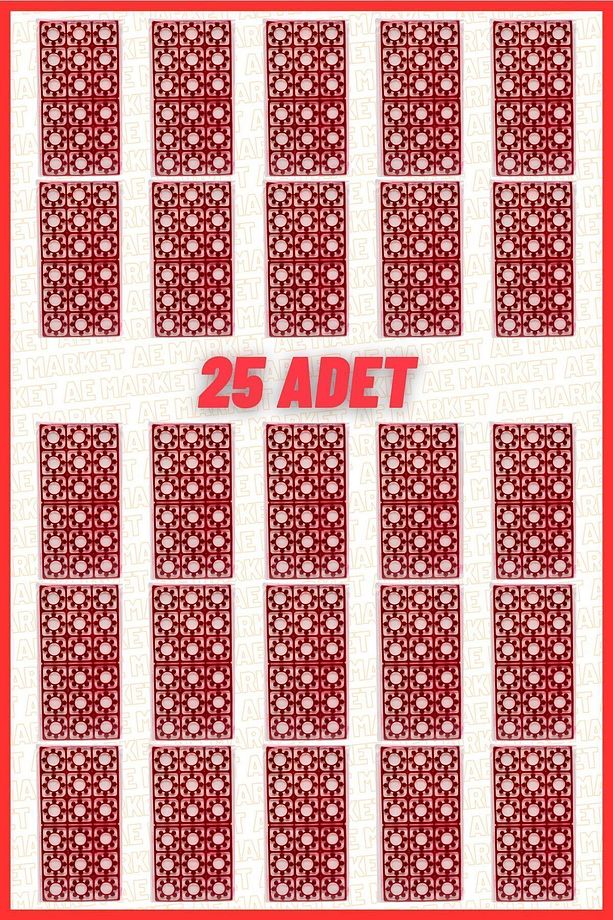 12+ Yaş 18x8li Kapsül Mermi Şeridi 25 Adet - Toplam 3600 Adet Atış Kırmızı - 1