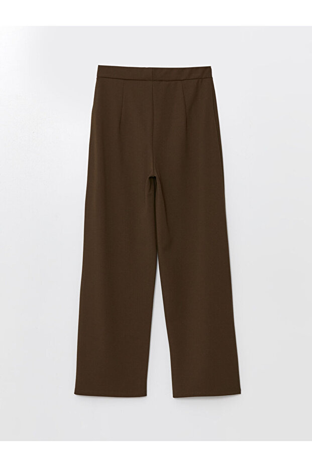 LCW Beli Lastikli Düz Geniş Paça Kadın Pantolon - 6