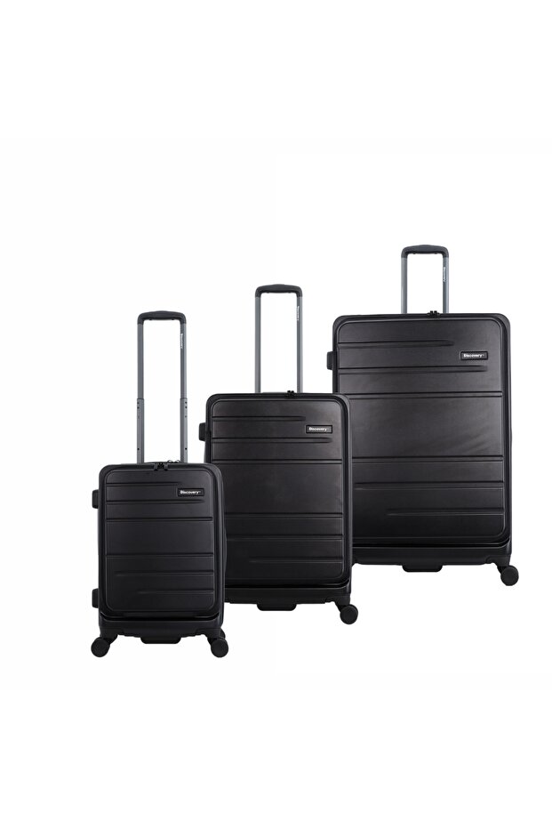 Patrol Set, TSA Lock, Expandable, 4 Double Wheels, 3pcs (20+24+28 Inch) Anthracite Black