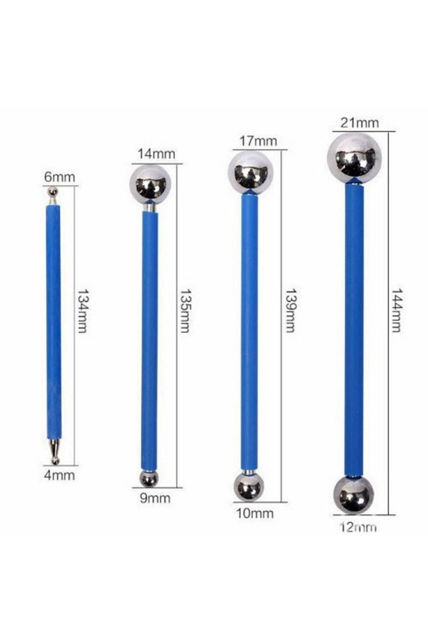 Marzipan Seti Metal 4lü Şeker Hamuru Şekillendirme Göz Modelleme Pasta Figür Çiçek Yapma Seti - 3