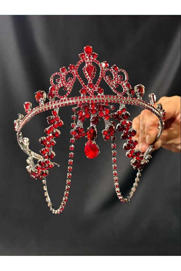 Burgundy Hürrem Bride Henna Crown