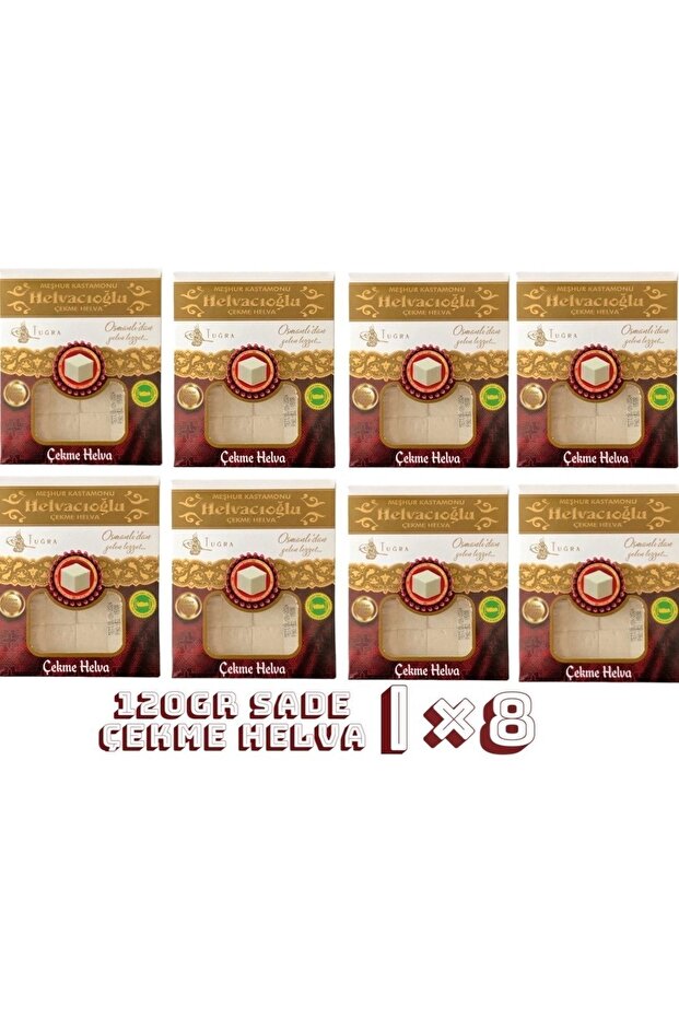 Helvacıoğlu 8'li 120gr Sade Çekme Helva Şekerleme Tatlı - 1