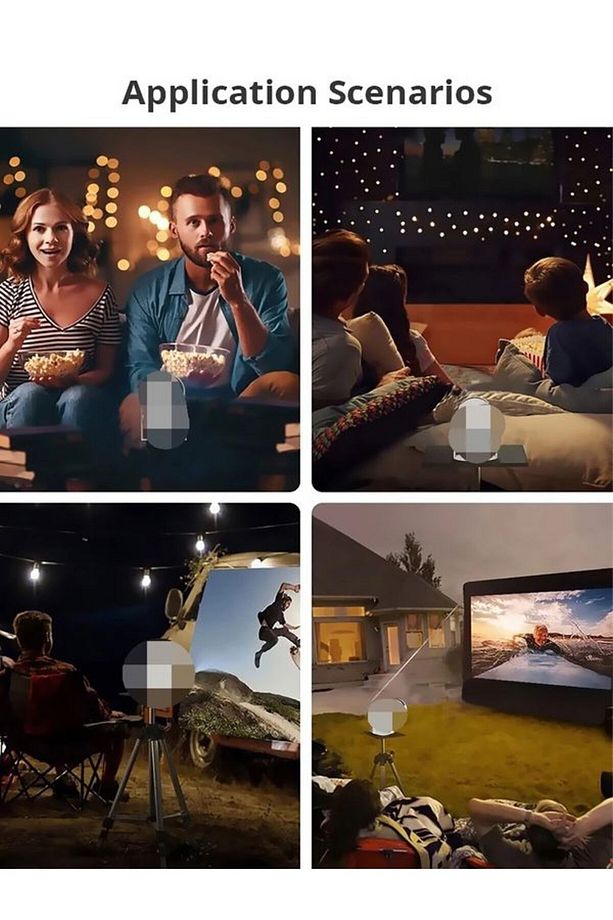 Dahili Wifi, Bluetooth, Netflx, Youtube 1280/720P 4K Full Hd Projeksiyon 11.0 Android Sinema Sistemi - 3
