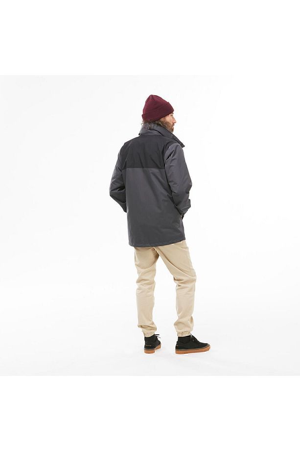 Erkek 3'ü 1 Arada Su Geçirmez Outdoor Trekking Montu - Gri - Travel 100 - 0°c - 4