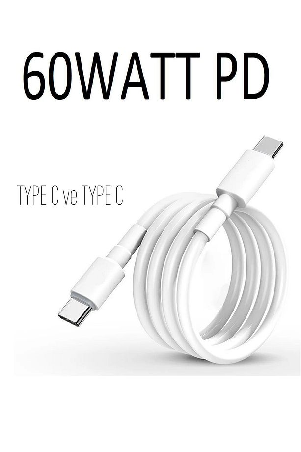 60w Hızlı Type C Şarj Kablosu Çift Taraflı Type-c To Type-c 60Watt Pd Şarj Kablo - 1