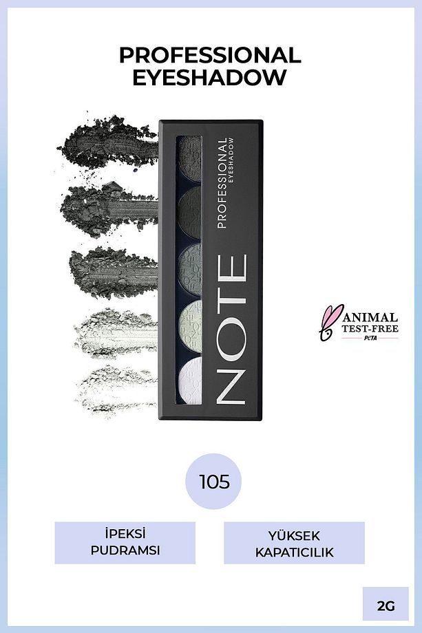 Professional Eyeshadow Mat Ve Işıltılı Toz Göz Far Paleti - 105 Back To Black - 1