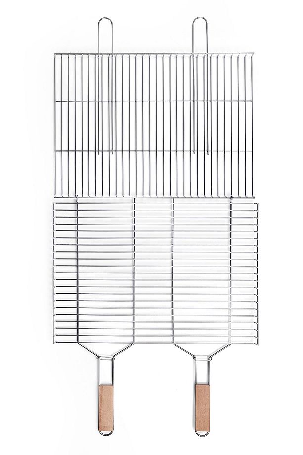 48x33 Çift Kulplu Büyük kafesli Krom Tel ızgara - 3