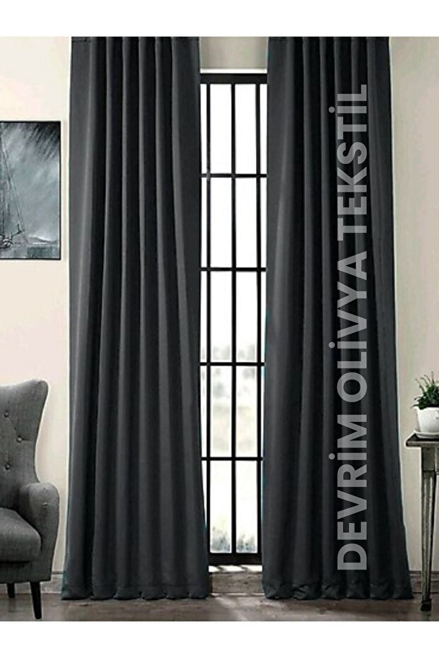 Luxury 1St Classroom Special Tailored Anthracite Blackout Lightproof Background Curtain Extralated Blackout Blackout