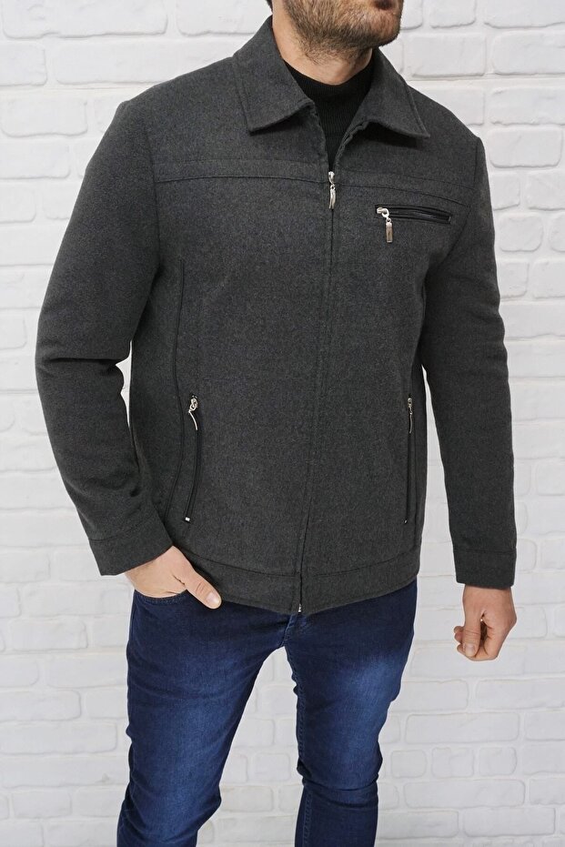 Men's Smoked Wool Blended Cashmere Coat - 1