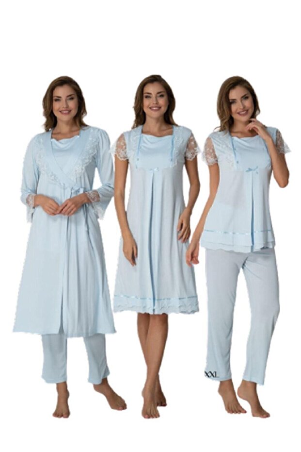 2050 Maternity 4-Piece Pajamas Set with Nightgowns and Dressing Gowns