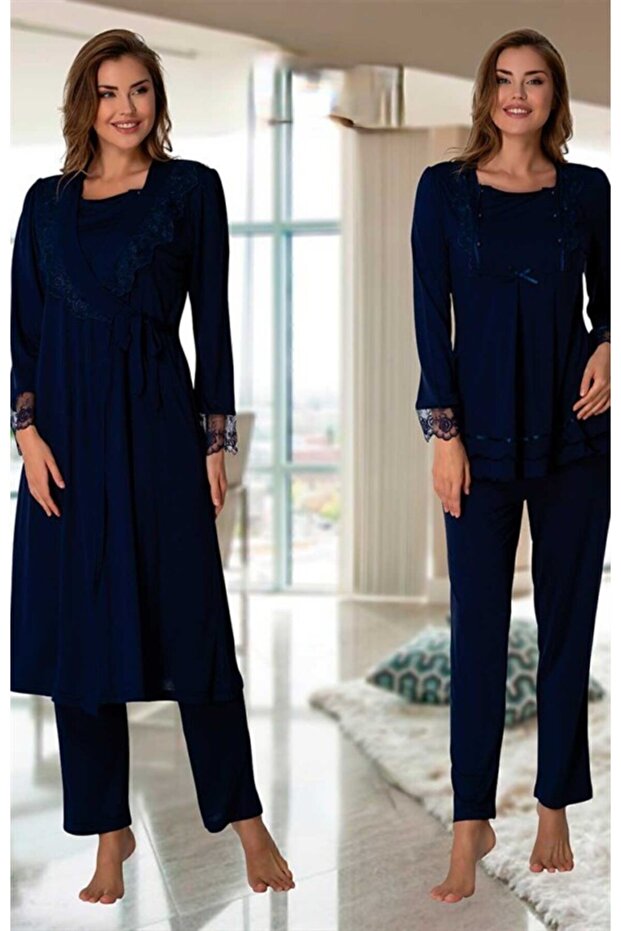 Freya Effort Maternity Pregnant Dressing Gown Pajamas Set 3 Pieces
