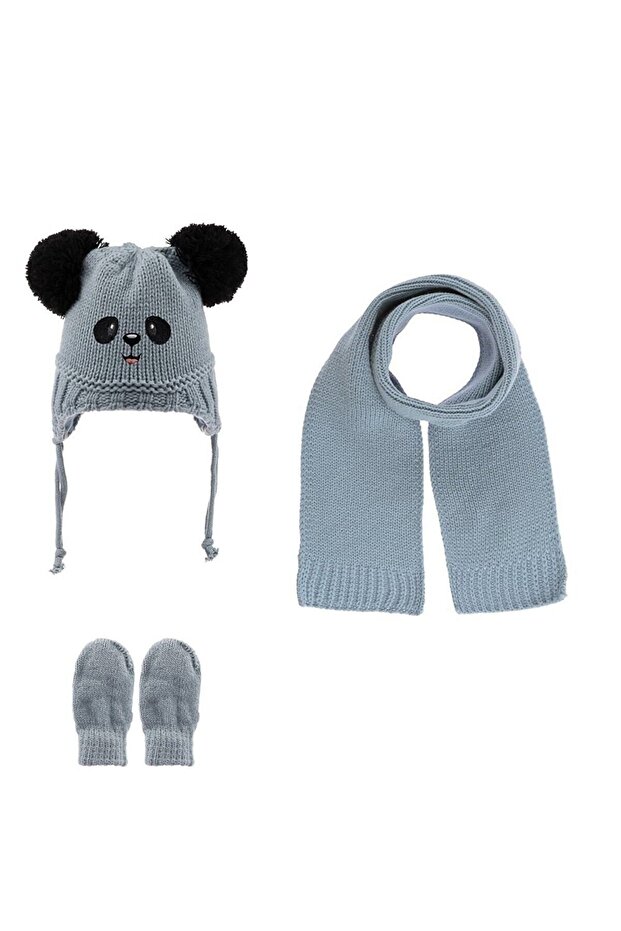 3-9 Months Baby Boy Scarf Beanie Gloves Set of 3