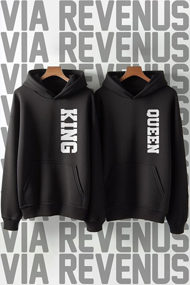 King Queen Printed Oversize Lover Combination Sweatshirt