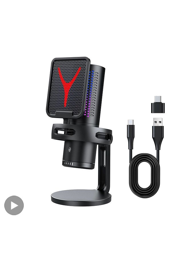 GM7 Mikrofon Profesyonel Mic Canlı Akış Twitch, Youtuber, Gamer, Tiktok, Yayıncı USB Mikrofon Seti - 1