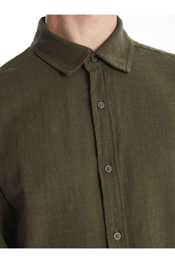 LCW Regular Fit Uzun Kollu Poplin Erkek Gömlek - 4