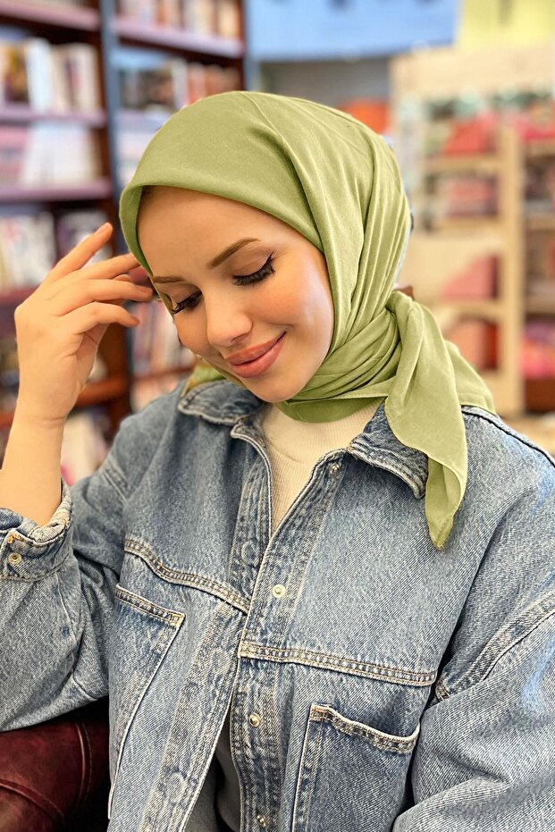 Natural Modal Scarf - Atne-596 - Oil Green