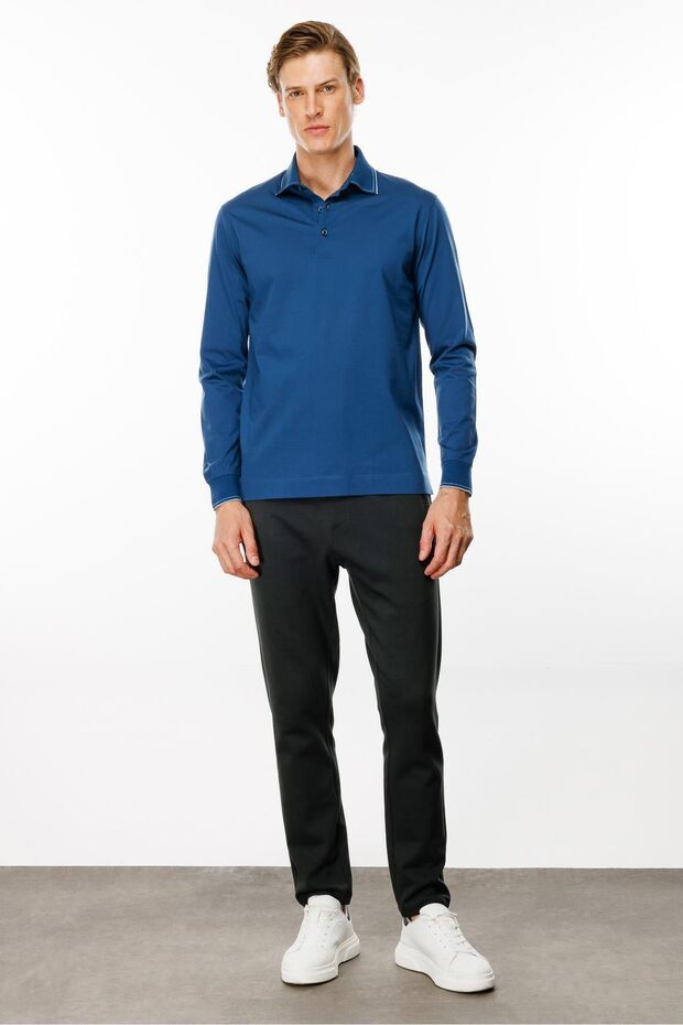 Men's Long Sleeve Polo Neck Sweatshirt - Parliament - 2