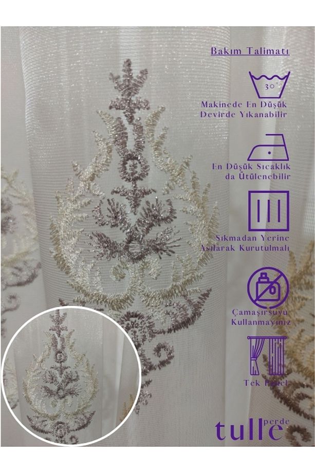 Ahenk Etek Serpme Nakış Tül - 9