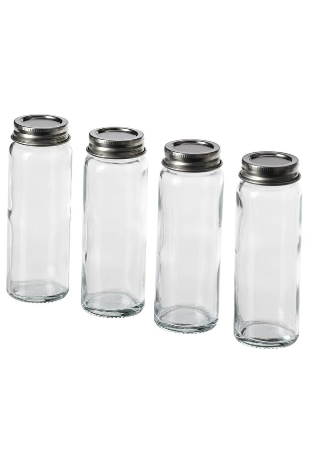 Citronhaj Quadruple Glass-Stainless Steel Spice Jar, 10 cl
