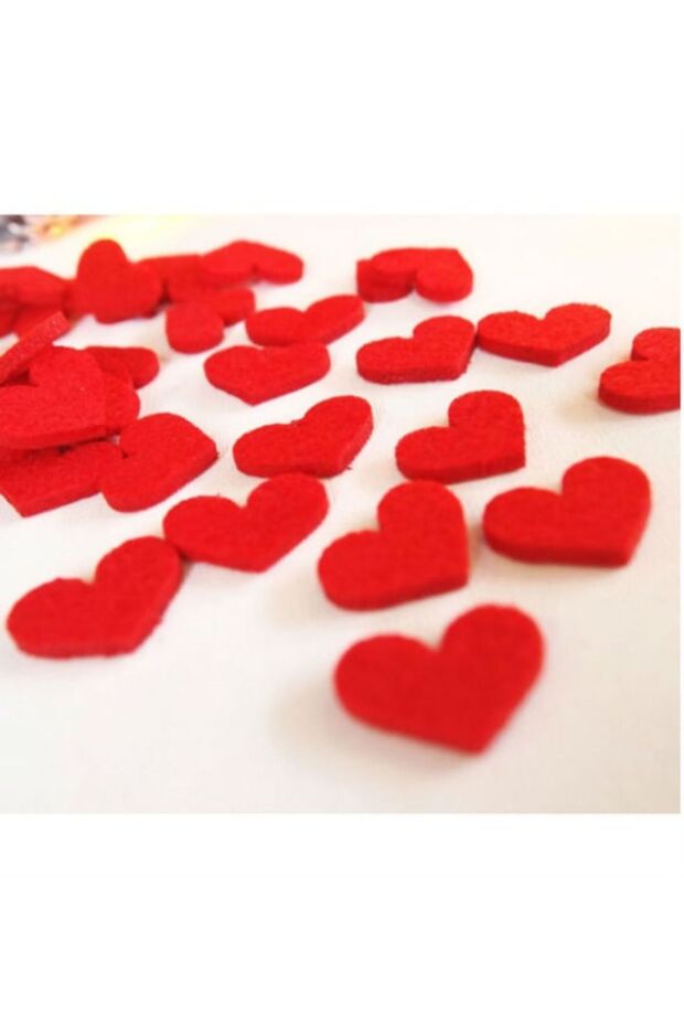 100 Pieces Romantic Felt Heart Ornament Set Valentine's Day Hobby Material