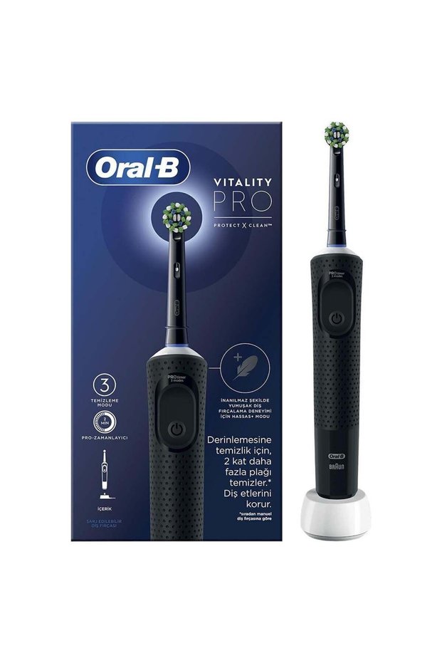ORAL B D103 VITALITY PRO CROSS ACTION ŞARJLI DİŞ FIRÇASI (SİYAH)