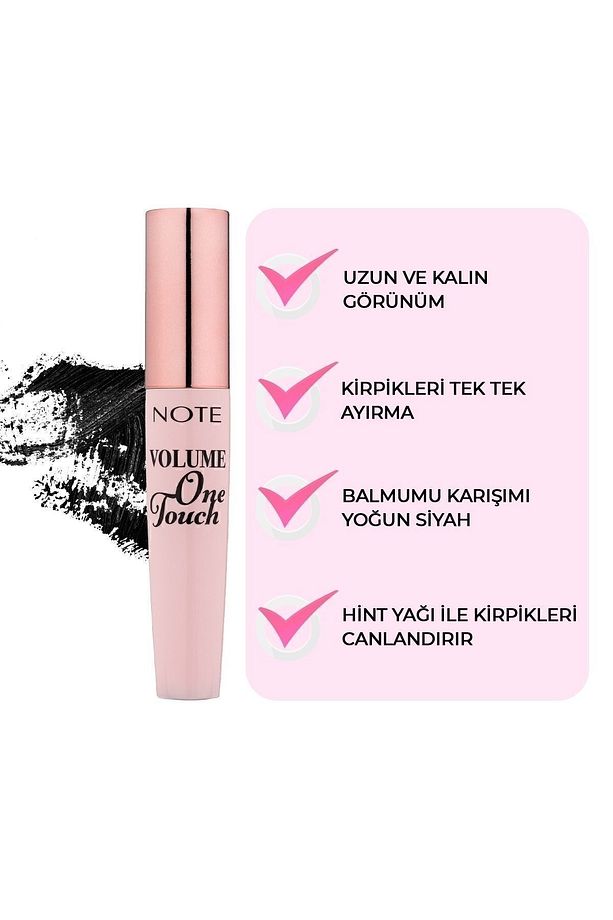 Volume One Touch Tek Tek Ayırma ve Hacim Etkili Maskara - Siyah - 2