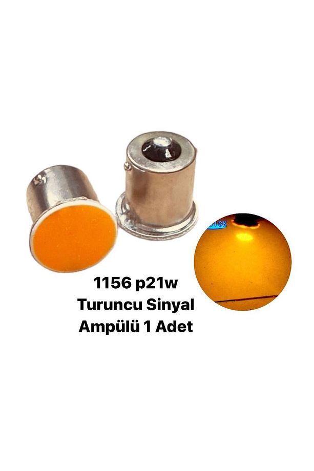 P21w Ba15s 1156 (TEK DUY 1 ADET) Turuncu Ampül Led Sinyal 12v Cob Led Turuncu - 1